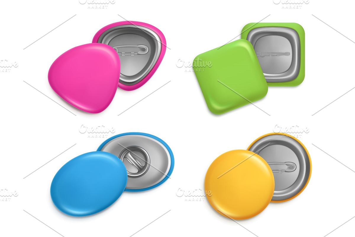 Various shapes of badges. Realistic in Graphics - product preview 8