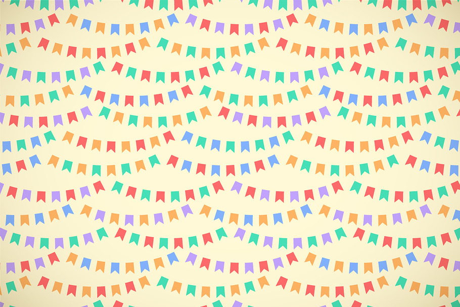 Color flags bunting seamless pattern in Patterns - product preview 8