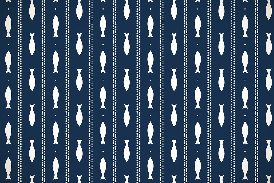 Dots and fishes seamless pattern in Patterns - product preview 8
