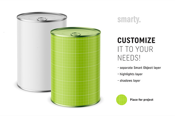 Tin can mockup in Product Mockups - product preview 1