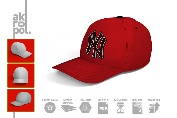 Baseball Cap Mock Up in Product Mockups - product preview 2