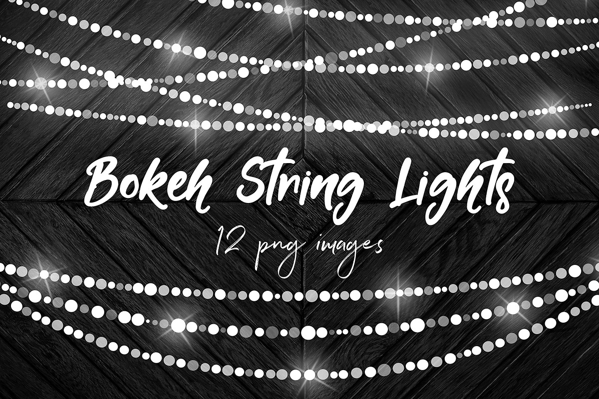 Bokeh String Lights Clipart in Graphics - product preview 8