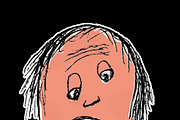 Man Face Cartoon Style Drawing