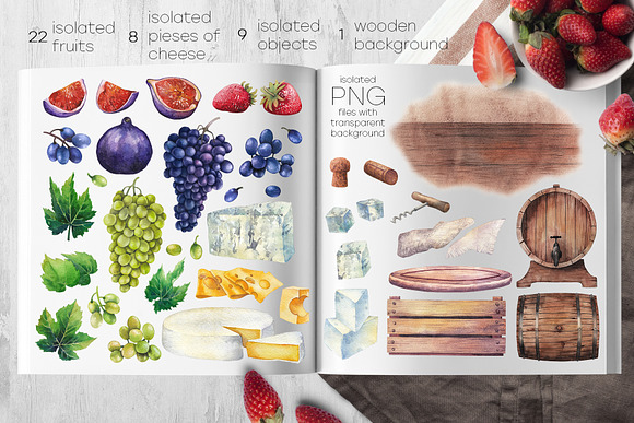 Watercolor Wine collection in Illustrations - product preview 4