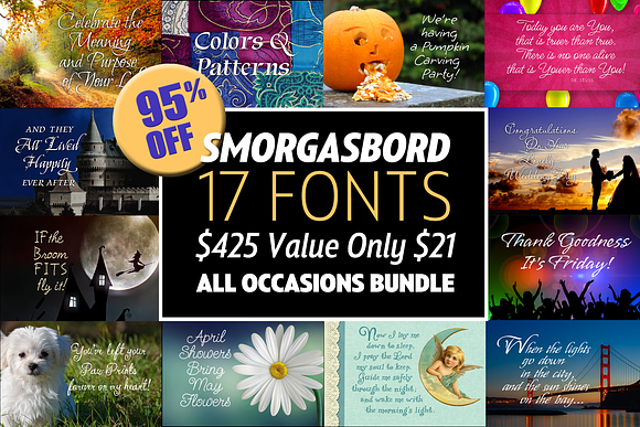SMORGASBORD Font Collection in Script Fonts - product preview 12