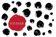 Vector set of ink brush blobs