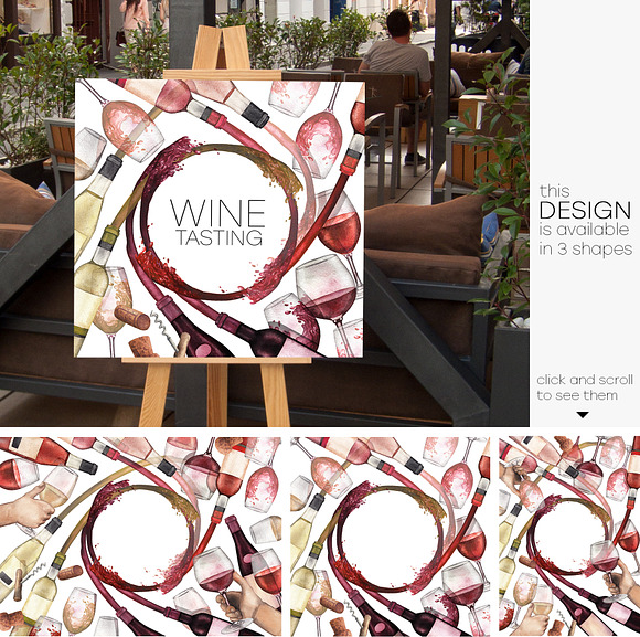 Watercolor Wine collection in Illustrations - product preview 6