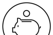 Money box stroke icon, logo