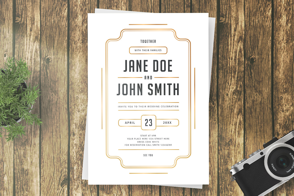 Minimalist Wedding Invitation in Wedding Templates - product preview 8