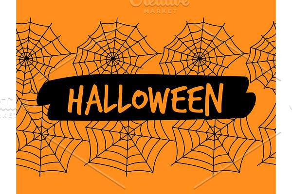 Halloween spiderweb seamless pattern