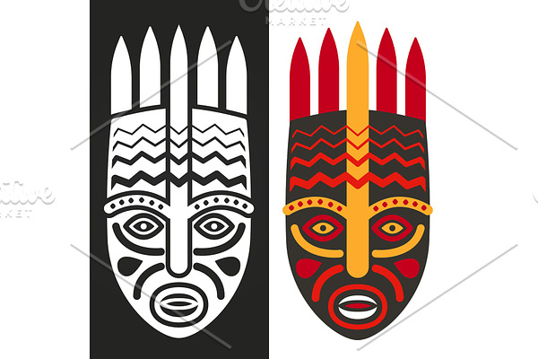 Tribal maya african masks