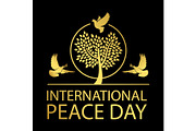 International peace day gold emblem