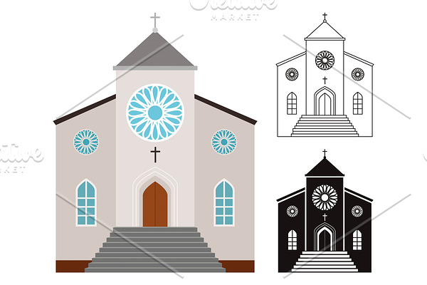Churches buildings set