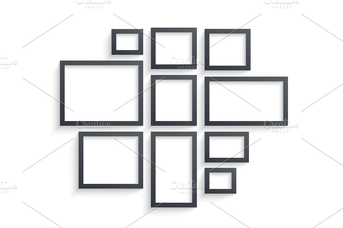Wall picture frame templates in Illustrations - product preview 8