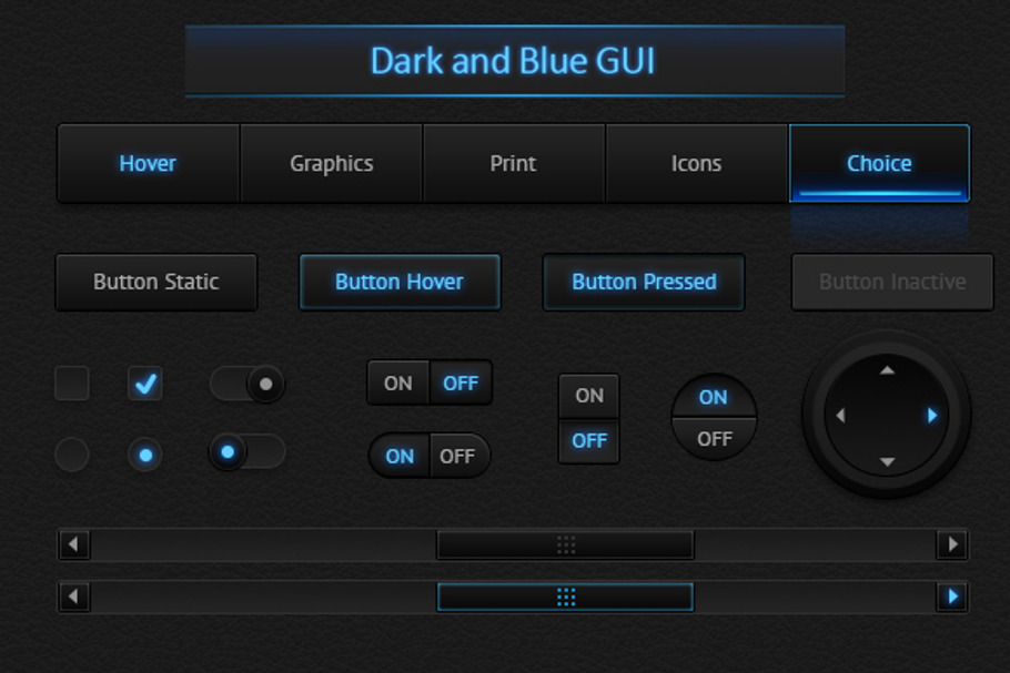 Dark and Blue Music Interface Kit in UI Kits and Libraries - product preview 8