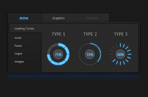 Dark and Blue Music Interface Kit in UI Kits and Libraries - product preview 3