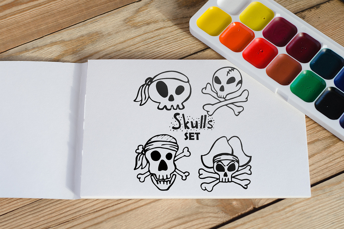 Jolly Roger skulls set in Objects - product preview 8