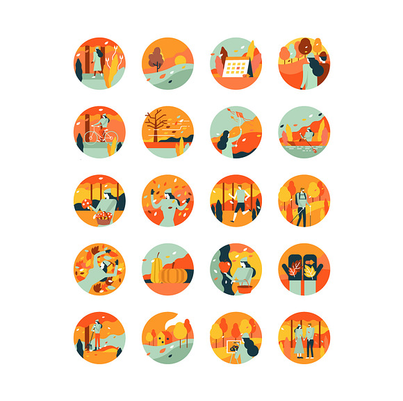 Autumn Activity Icons in Fall Icons - product preview 1
