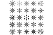 Snowflakes outline, set