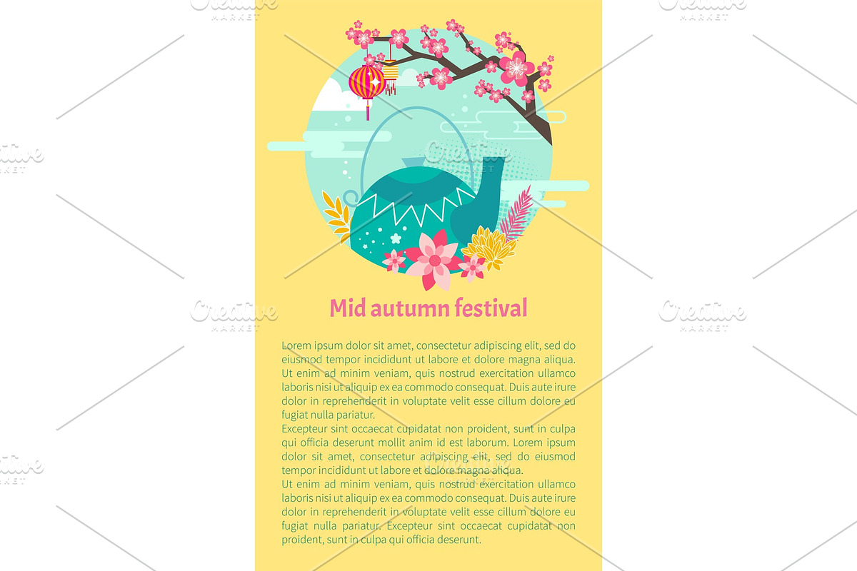 Mid Autumn Festival Card with Teapot in Objects - product preview 8