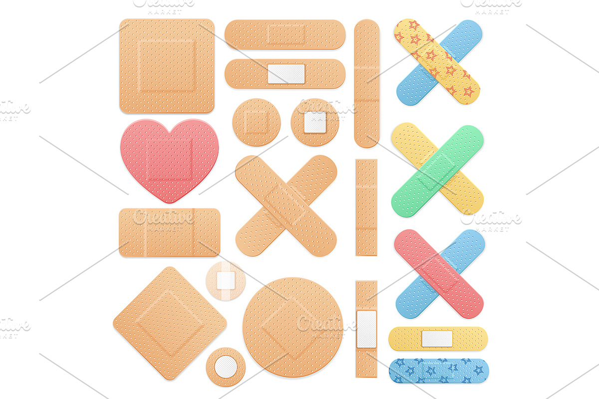 laster Medical Patch Set. Vector in Objects - product preview 8