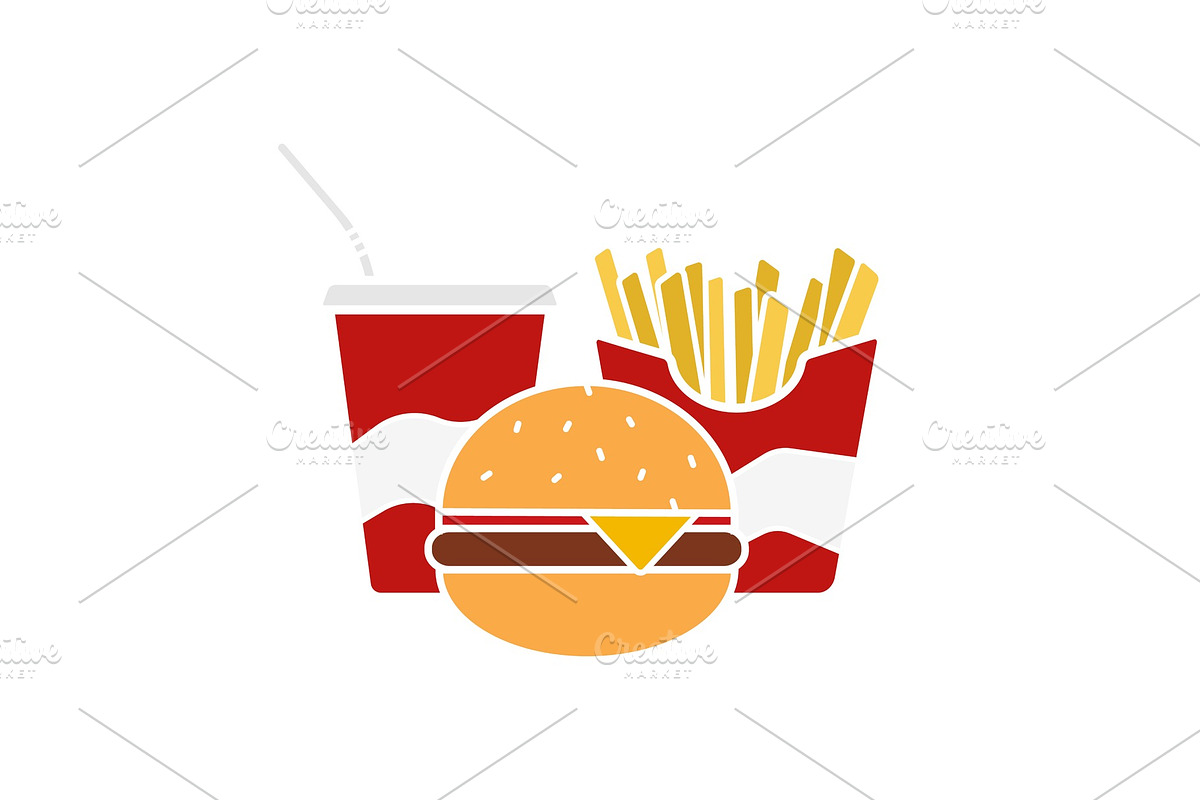 Fast food glyph color icon in Icons - product preview 8