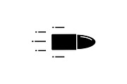 Flying bullet glyph icon