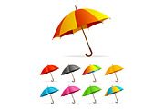 Color Umbrella Set. Vector