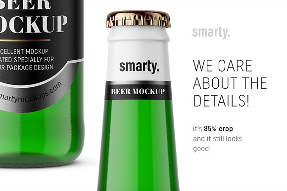 Green beer bottle mockup in Product Mockups - product preview 3