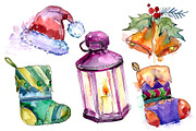 Watercolor Christmas collection set