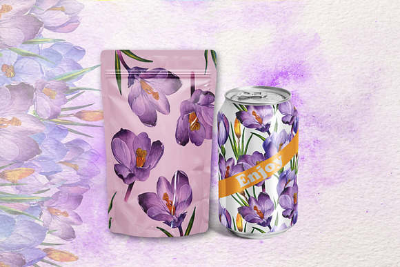 Blue and purple crocuses PNG set in Illustrations - product preview 2