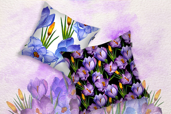 Blue and purple crocuses PNG set in Illustrations - product preview 6