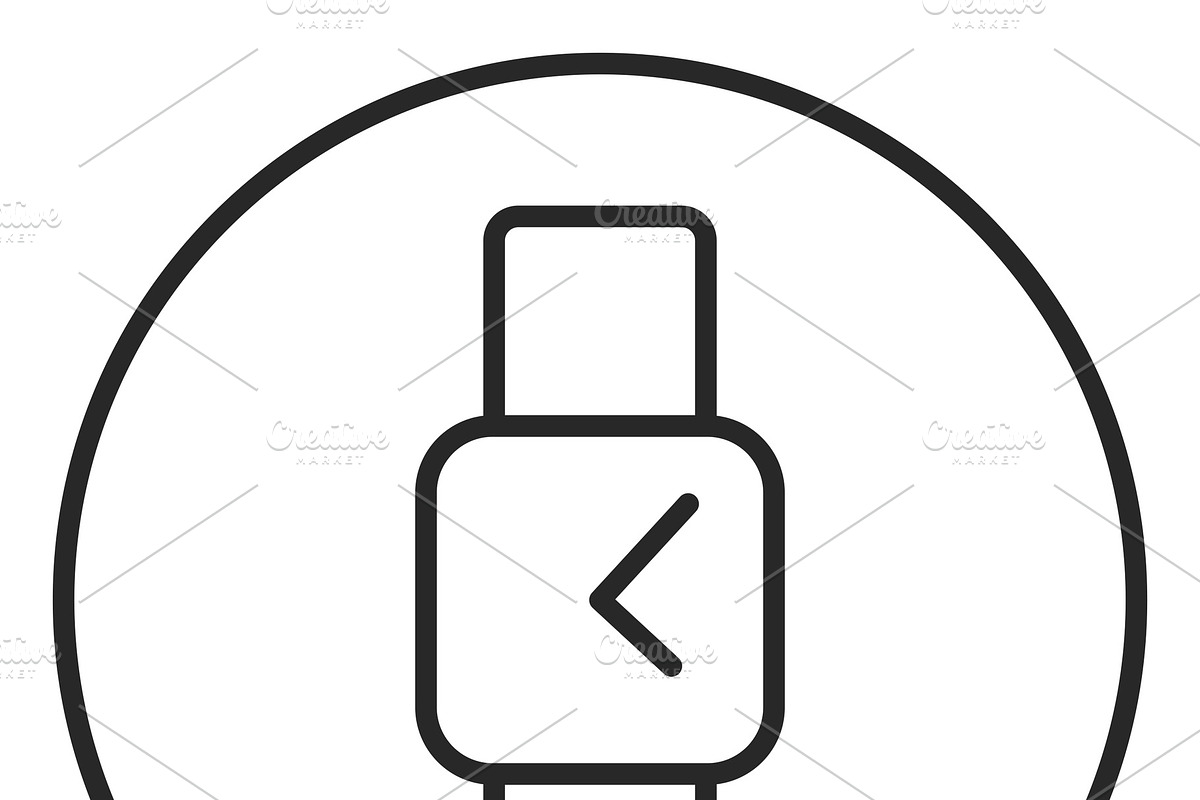Hand watch stroke icon, outline in Illustrations - product preview 8