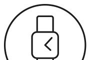 Hand watch stroke icon, outline
