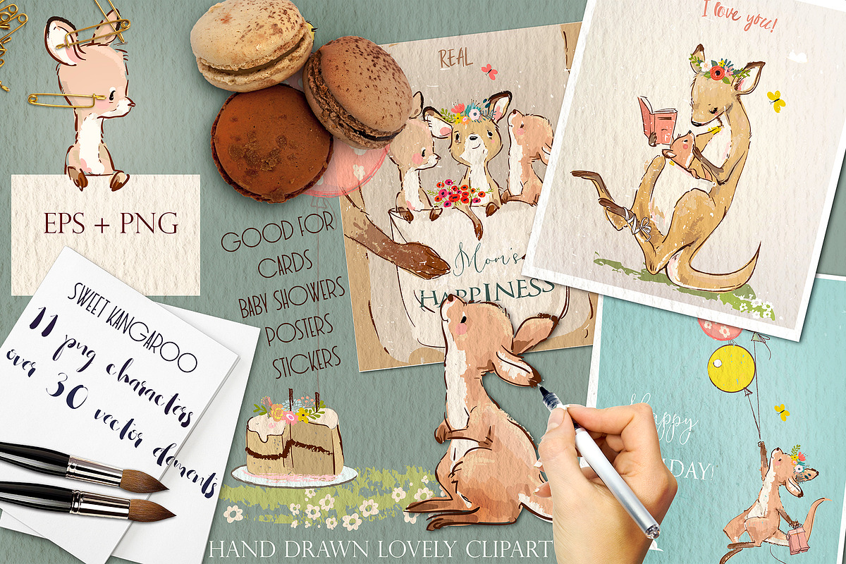 Cute Cangaroo Collection in Illustrations - product preview 8