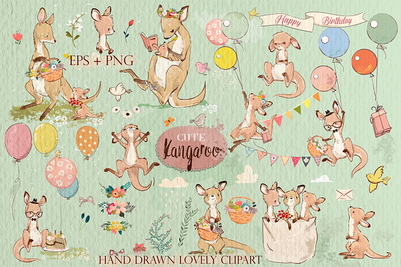 Cute Cangaroo Collection in Illustrations - product preview 2