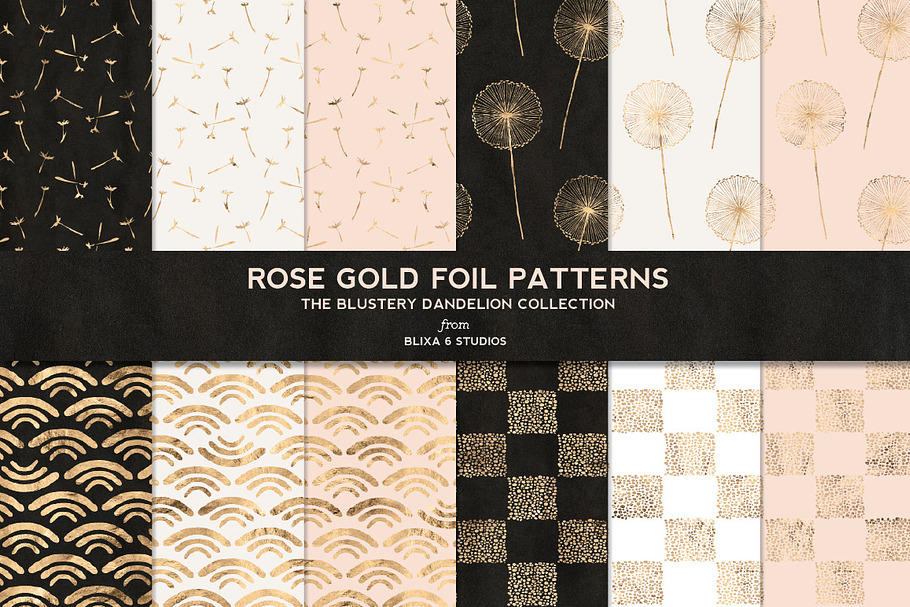 Dandelion Rose Gold Foil Patterns in Patterns - product preview 8