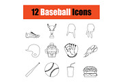 Baseball icon set