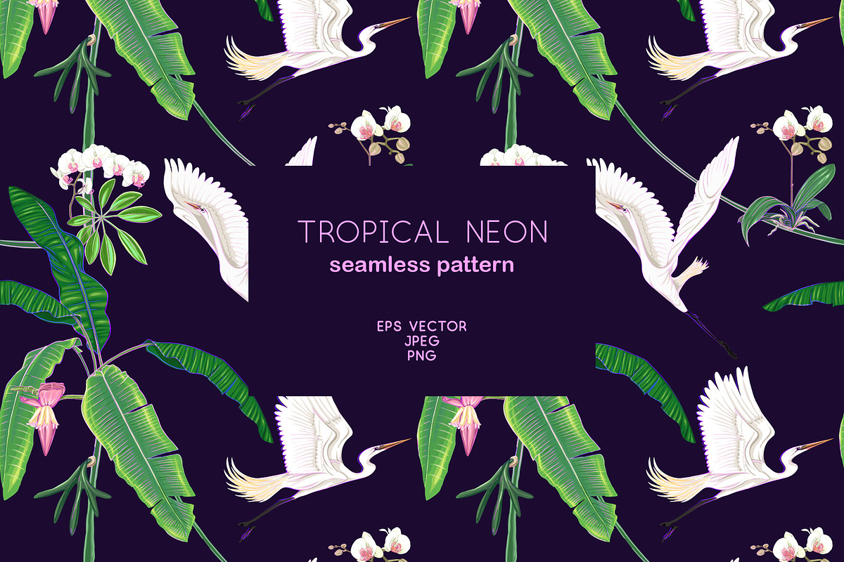 Tropical Neon Seamless Pattern in Patterns - product preview 8