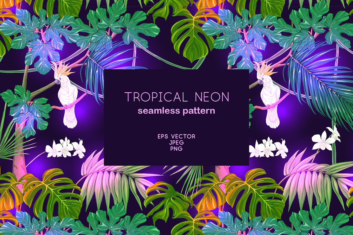 Tropical Neon Seamless Pattern in Patterns - product preview 8