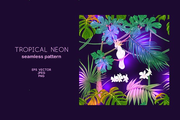 Tropical Neon Seamless Pattern in Patterns - product preview 1