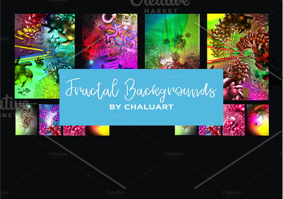 FRACTAL BACKGROUNDS in Illustrations - product preview 1