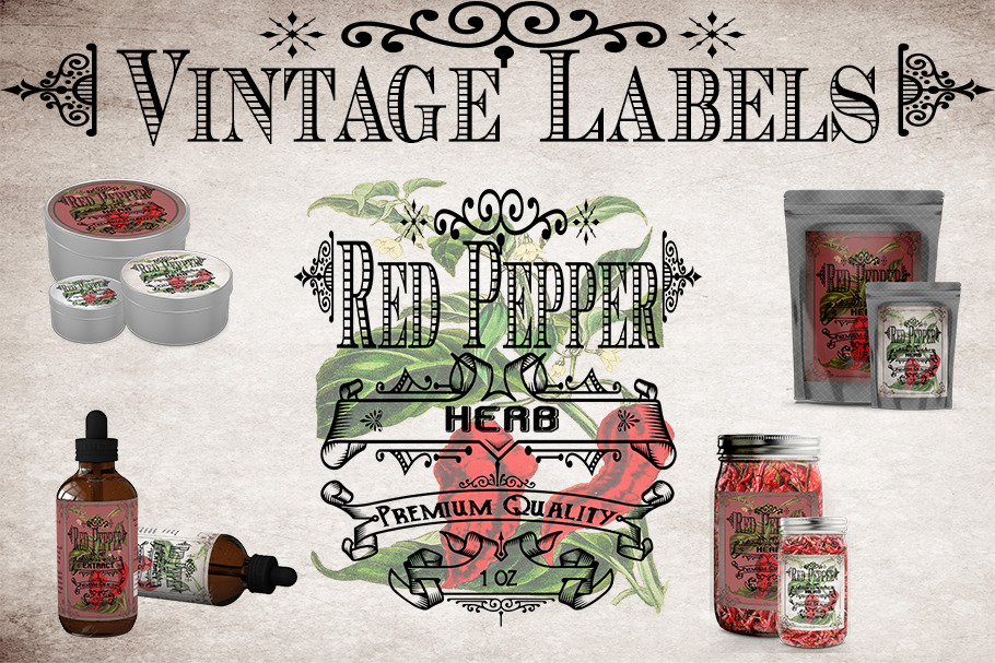 Red Pepper Vintage Label