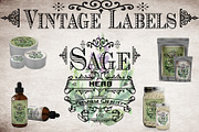 Sage Vintage Labels