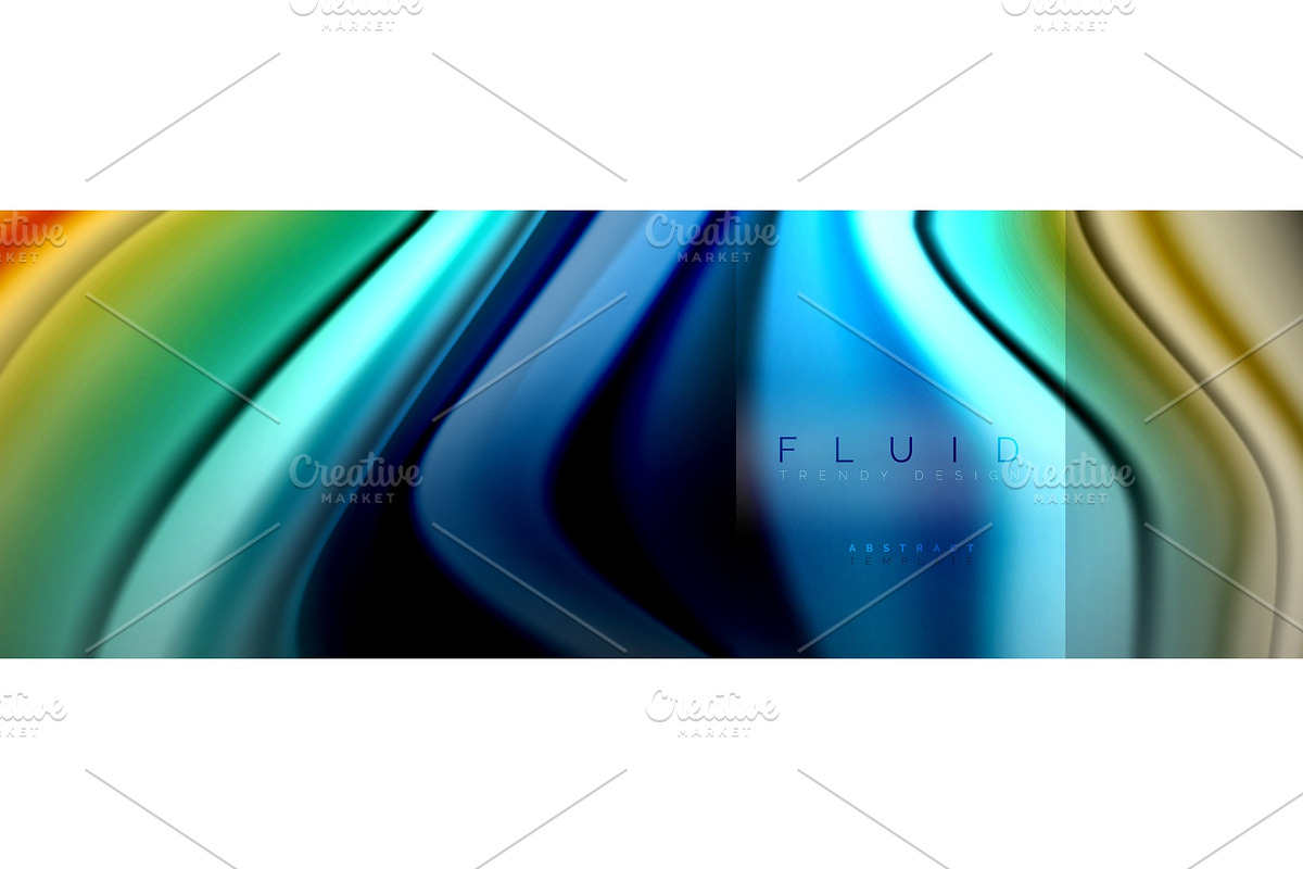 Rainbow fluid abstract shapes in Illustrations - product preview 8