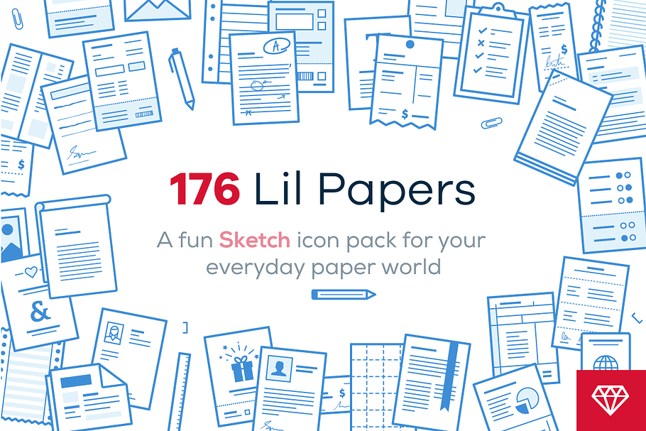 Lil Papers - 176 icons for Sketch in Graphics - product preview 8