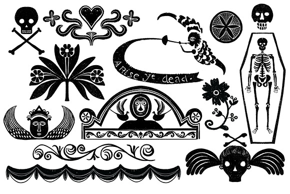 Gravestone Graphics From New England in Illustrations - product preview 3