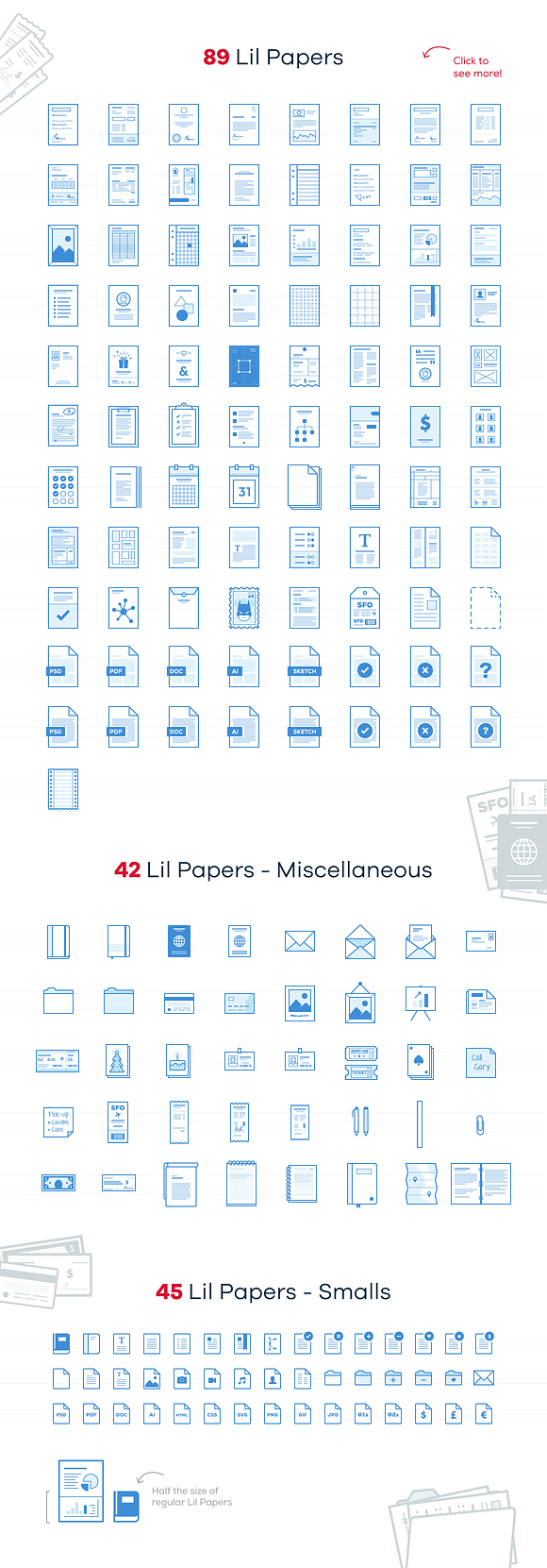 Lil Papers - 176 icons for Sketch in Graphics - product preview 2
