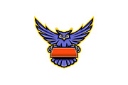 Great Horned Owl Banner Mascot