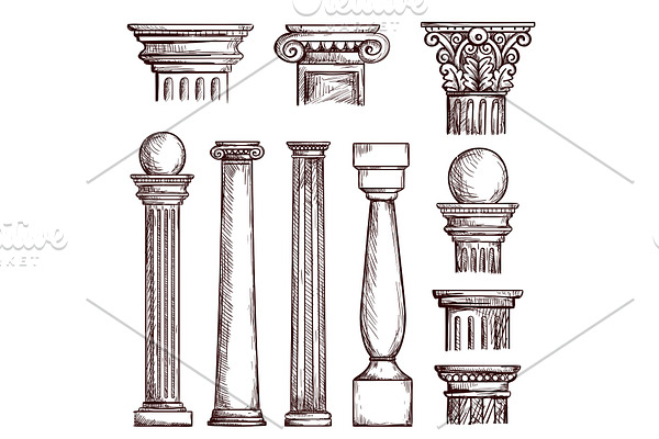 Arabic architecture engraved columns